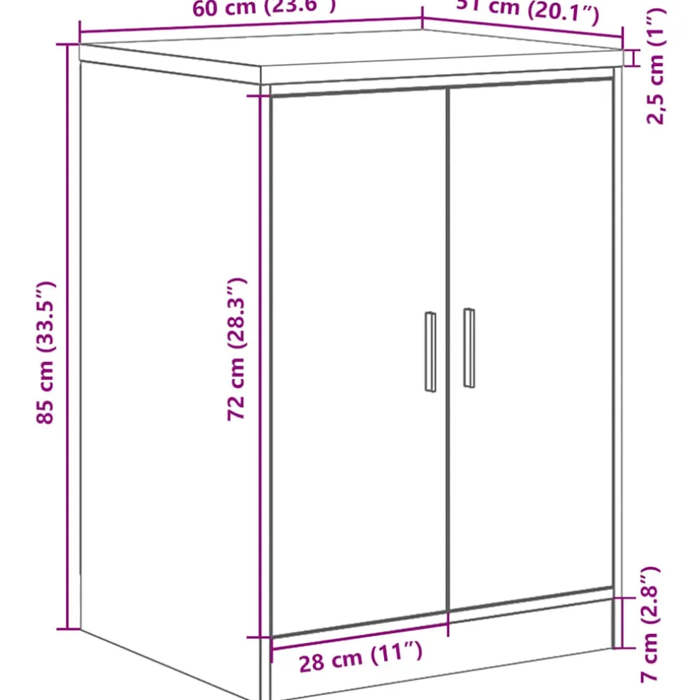 vidaXL Garagekast 60x51x85 cm massief grenenhout gerookt eiken