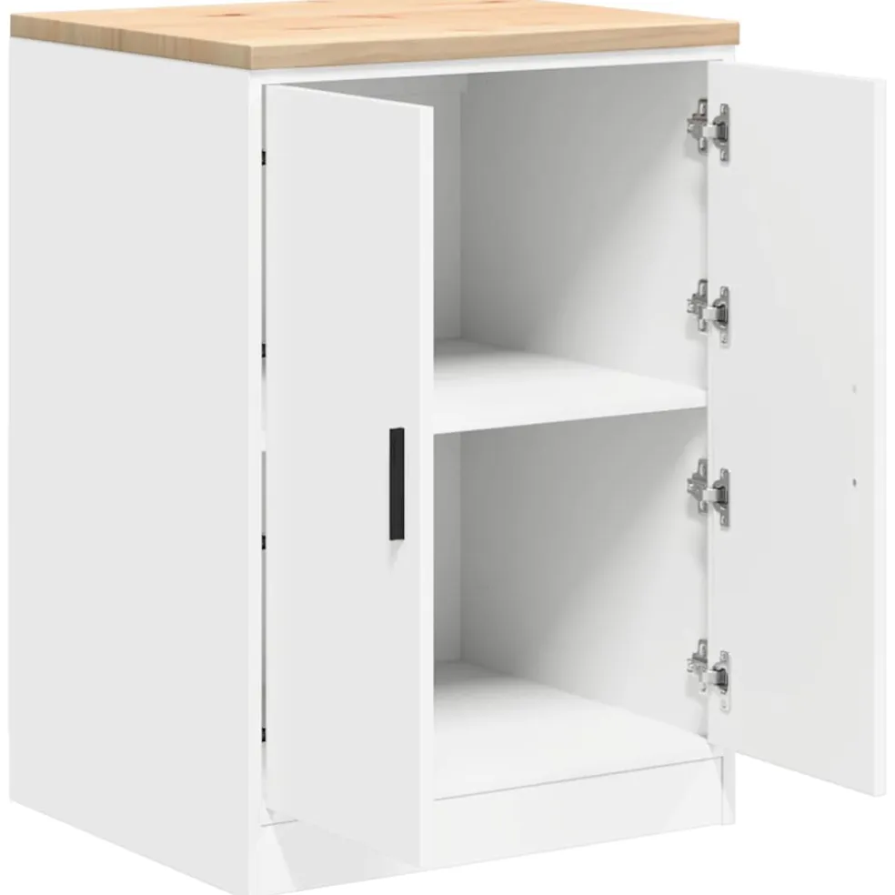 vidaXL Garagekast 60x51x85 cm massief grenenhout gerookt eiken