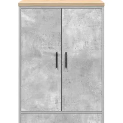 vidaXL Garagekast 60x51x85 cm massief grenenhout betongrijs