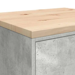 vidaXL Garagekast 60x51x85 cm massief grenenhout betongrijs