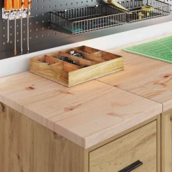 vidaXL Garagekast 30x51x85 cm massief grenenhout artisan eikenkleurig