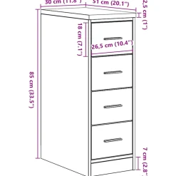 vidaXL Garagekast 30x51x85 cm massief grenenhout artisan eikenkleurig