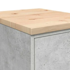 vidaXL Garagekast 40x51x85 cm massief grenenhout betongrijs