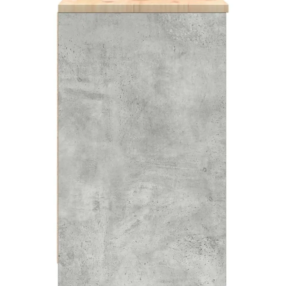 vidaXL Garagekast 40x51x85 cm massief grenenhout betongrijs