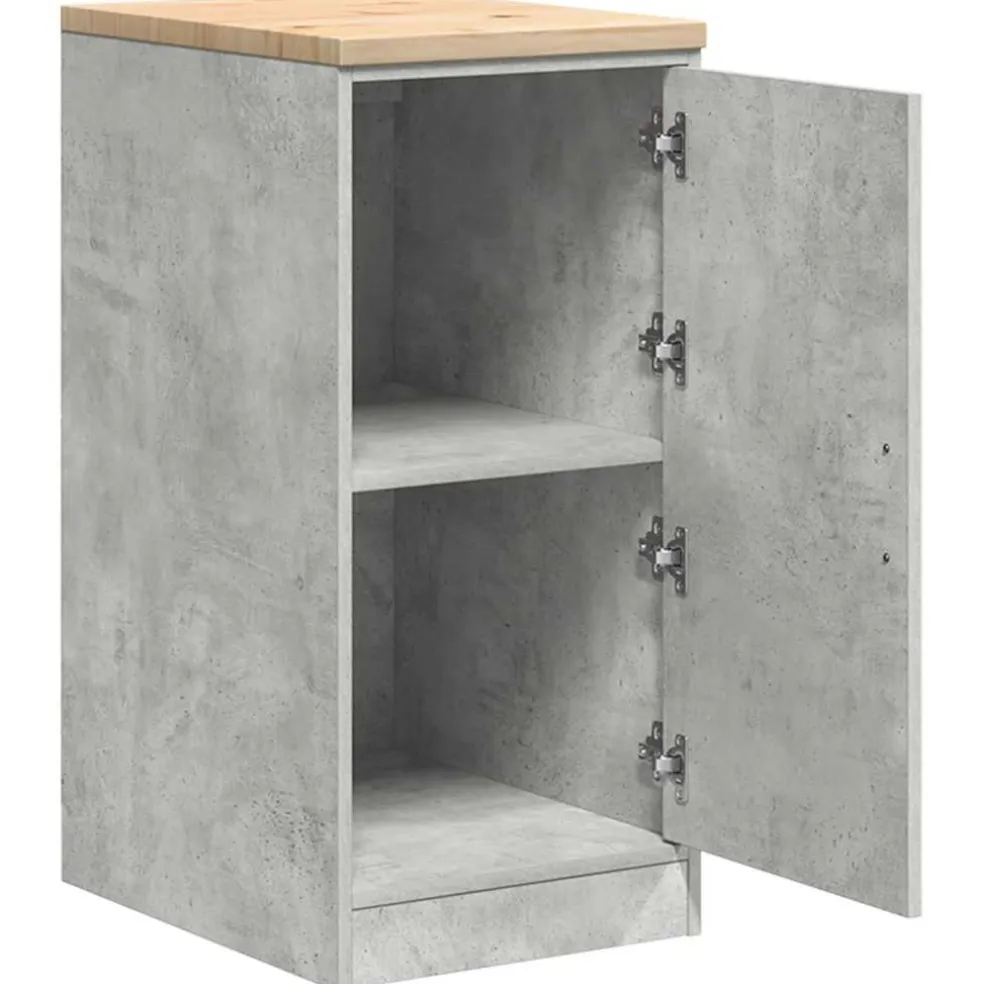 vidaXL Garagekast 40x51x85 cm massief grenenhout betongrijs