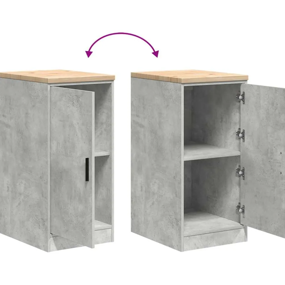vidaXL Garagekast 40x51x85 cm massief grenenhout betongrijs