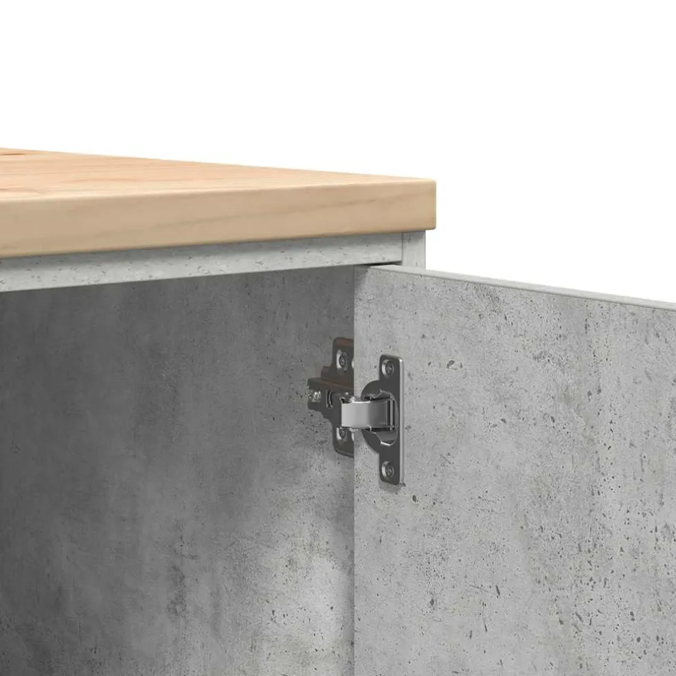 vidaXL Garagekast 40x51x85 cm massief grenenhout betongrijs