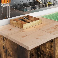 vidaXL Garagekast 30x51x85 cm massief grenenhout gerookt eiken