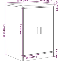 vidaXL Garagekast 60x51x85 cm massief grenenhout sonoma eikenkleurig