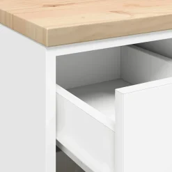 vidaXL Garagekast 30x51x85 cm massief grenenhout wit