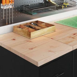 vidaXL Garagekast 30x51x85 cm massief grenenhout grijs sonoma