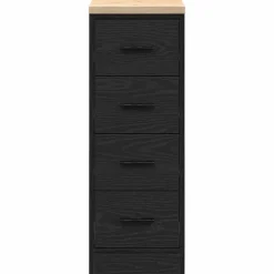 vidaXL Garagekast 30x51x85 cm massief grenenhout zwart