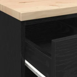 vidaXL Garagekast 30x51x85 cm massief grenenhout zwart