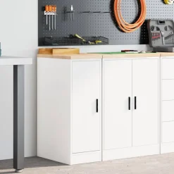 vidaXL Garagekast 30x51x85 cm massief grenenhout zwart