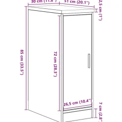 vidaXL Garagekast 30x51x85 cm massief grenenhout zwart