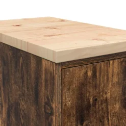 vidaXL Garagekast 30x51x85 cm massief grenenhout gerookt eiken