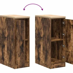 vidaXL Garagekast 30x51x85 cm massief grenenhout gerookt eiken