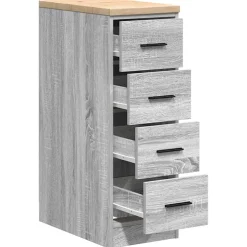 vidaXL Garagekast 30x51x85 cm massief grenenhout grijs sonoma