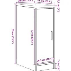 vidaXL Garagekast 30x51x85 cm massief grenenhout oud hout