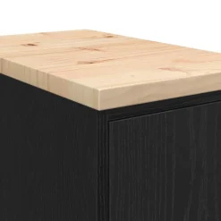 vidaXL Garagekast 30x51x85 cm massief grenenhout zwart