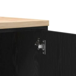 vidaXL Garagekast 30x51x85 cm massief grenenhout zwart