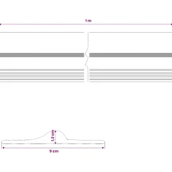 vidaXL Garage Vloerseal Zwart en Geel 12 x 90 mm 1 m PVC