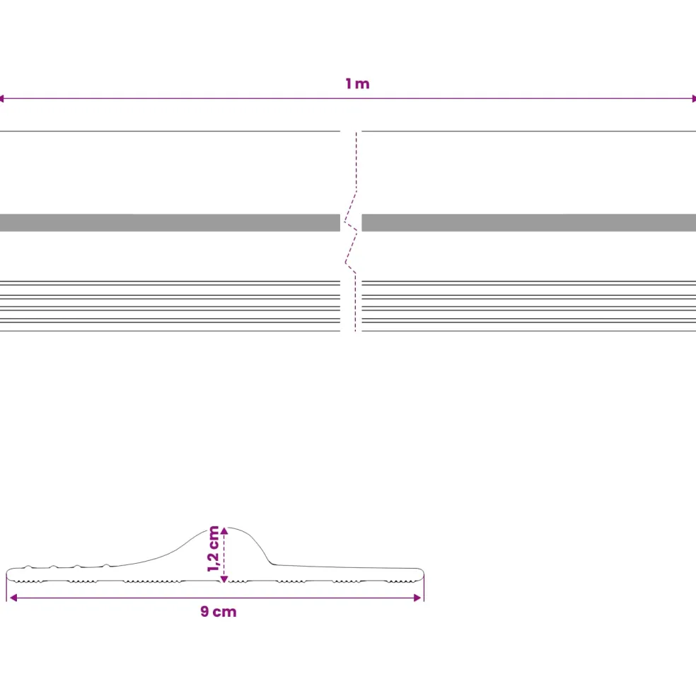vidaXL Garage Vloerseal Zwart en Geel 12 x 90 mm 1 m PVC