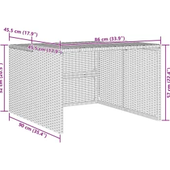 vidaXL Garage voor robotmaaier 86x90x52/57 cm poly rattan grijs