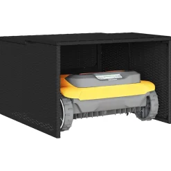 vidaXL Garage voor robotmaaier 86x90x52/57 cm poly rattan zwart