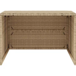 vidaXL Garage voor robotmaaier 86x90x52/57 cm poly rattan beige