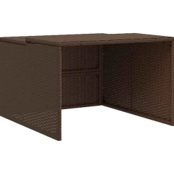 vidaXL Garage voor robotmaaier 86x90x52/57 cm poly rattan bruin