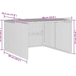 vidaXL Garage voor robotmaaier 86x90x52/57 cm poly rattan bruin
