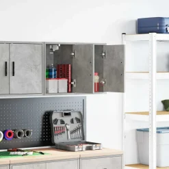 vidaXL Garagewandkasten 2 st bewerkt hout betongrijs