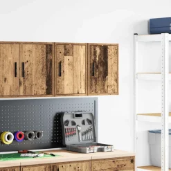 vidaXL Garage wandkasten 2 st bewerkt hout oud hout