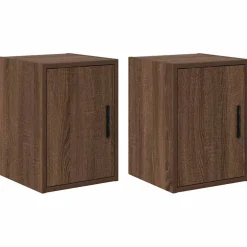 vidaXL Garagewandkasten 2 st spaanplaat bruin eiken
