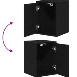 vidaXL Garagewandkasten 2 st spaanplaat zwart