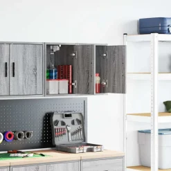 vidaXL Garagewandkasten 2 st spaanplaat Sonoma grijs