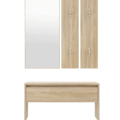 vidaXL Garderobe set bewerkt hout sonoma eiken
