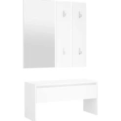 vidaXL Garderobe set bewerkt hout wit
