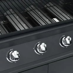 vidaXL Gasbarbecue 4+1 kookzone staal zwart