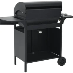 vidaXL Gasbarbecue 4+1 kookzone staal zwart