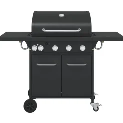 vidaXL Gasbarbecue met 5 branders gepoedercoat staal zwart
