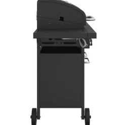 vidaXL Gasbarbecue met 5 branders gepoedercoat staal zwart