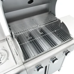 vidaXL Gasbarbecue met 4 branders roestvrij staal zilverkleurig