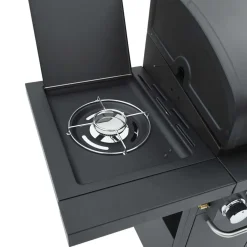 vidaXL Gasbarbecue met 4 branders gepoedercoat staal zwart