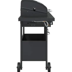 vidaXL Gasbarbecue met 4 branders gepoedercoat staal zwart