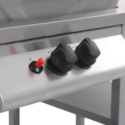 vidaXL Gasbarbecue met 3-laags zijtafel zwart en zilverkleurig