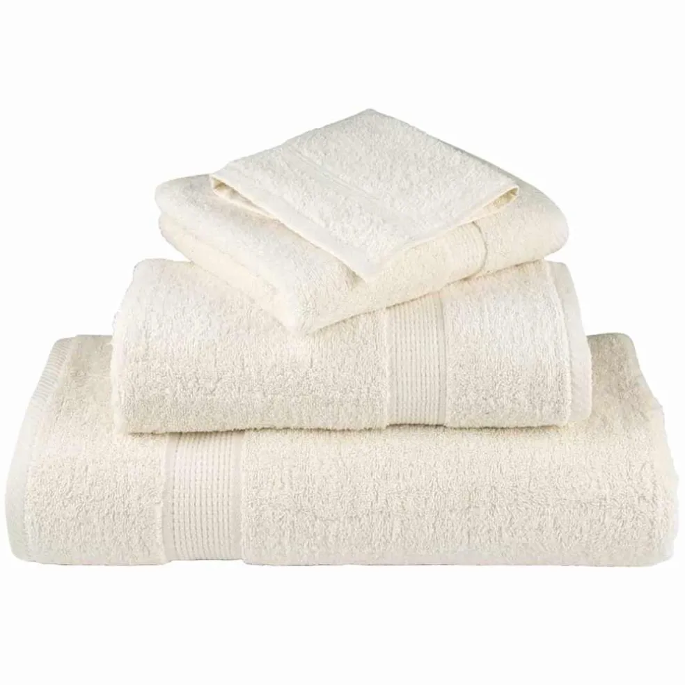 vidaXL Gastendoek SOLUND 2 st Crème 15 x 21 cm 550 gsm