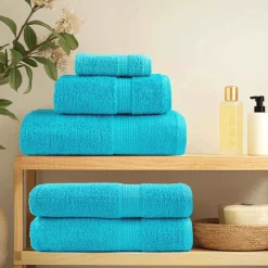 vidaXL Gastendoek SOLUND 4 st Turquoise 15 x 21 cm 550 gsm