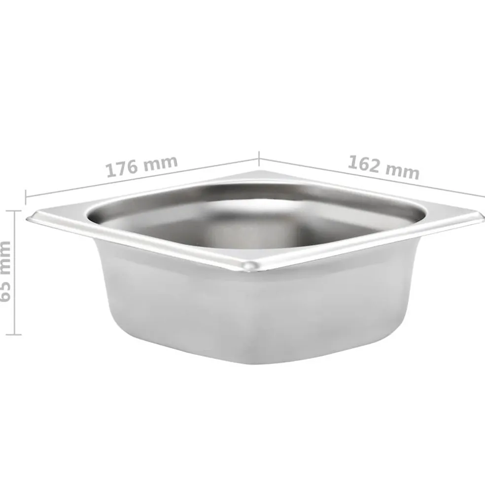 vidaXL Gastronormbakken 12 st GN 1/6 65 mm roestvrij staal
